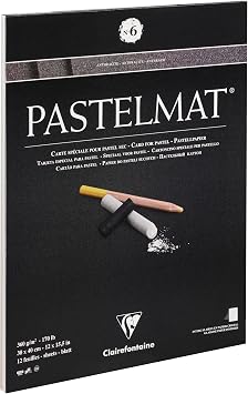 Clairefontaine 96050C PastelMat Pastel Card Pad No6, 360 g, 30 x 40 cm, 12 Sheets - Anthracite