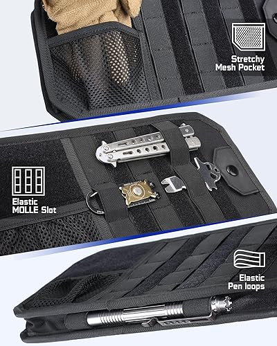 Miniatura 6 de WYNEX Molle - Organizador de visera para automóvil, accesorios de automóvil de diseño original con bolsa de almacenamiento de visera con cremallera