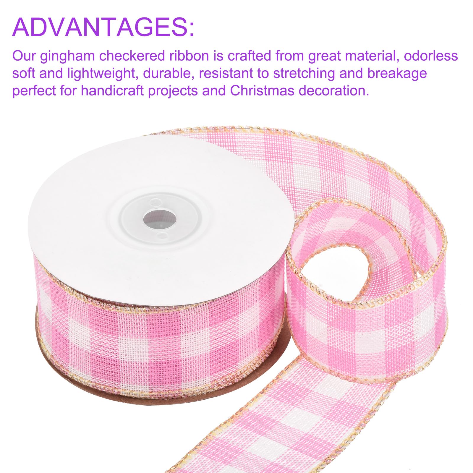 DMiotech 1.6 Inch 10 Yards Gingham Ribbon - Image 4