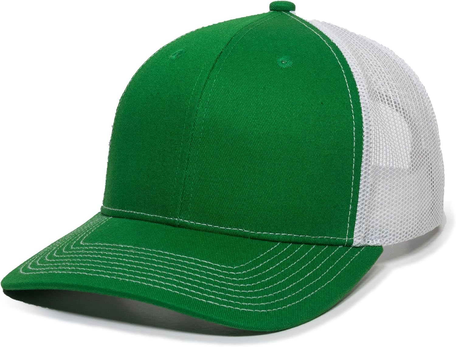 Outdoor Cap Structured Trucker Hat - Kelly Green & White, Mesh Back Baseball Cap, Blank, Adjustable Snapback, One Size - Image 4