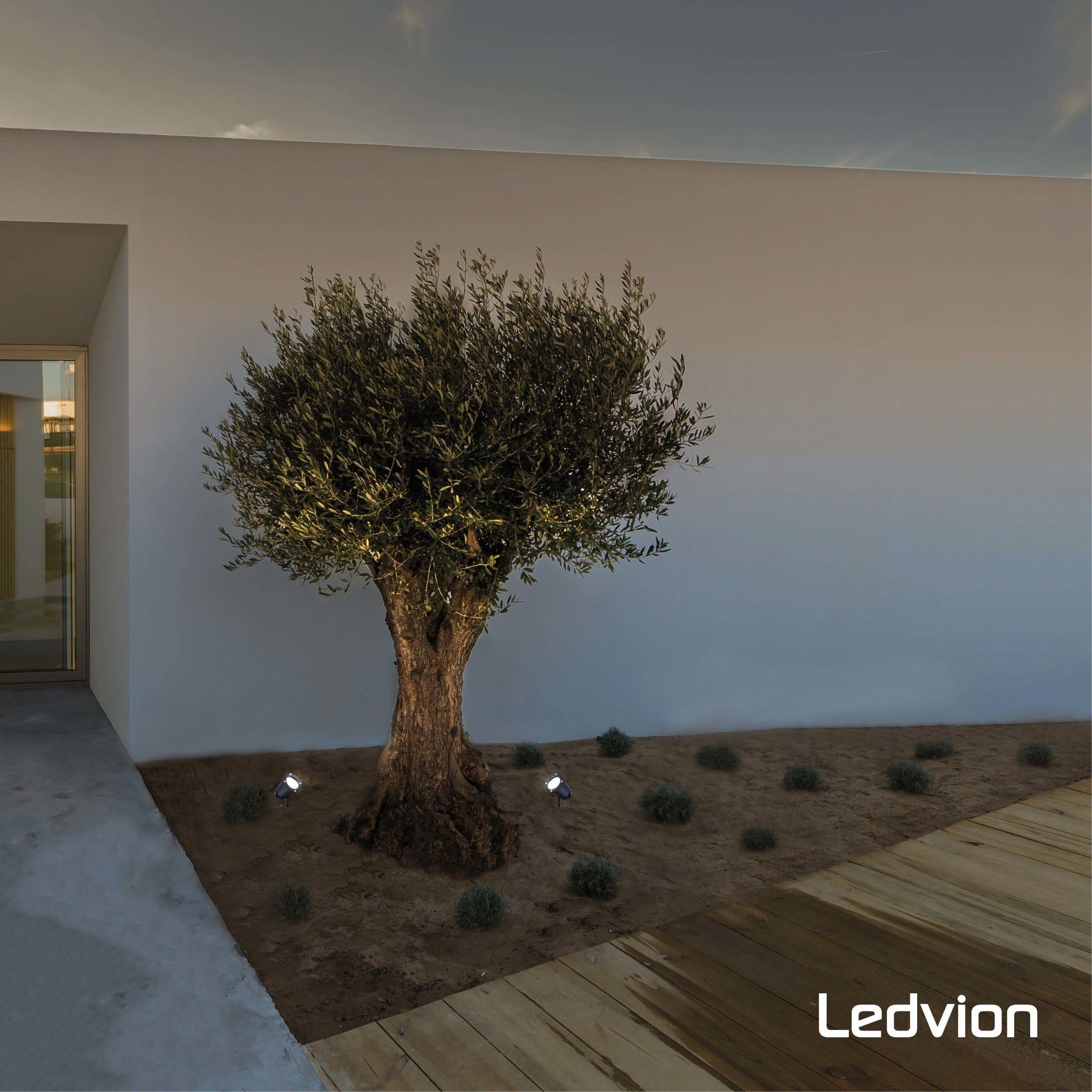 Ledvion Lot de 9 LED Extérieur Spot IP65 3W 4000K GU10 dimmable piquet | Pour jardin terrasse allee entree massifs et eclairage exterieur decoratif