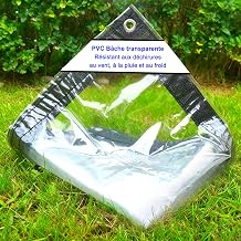Plant Cover Transparent Tarpaulin- Waterproof PVC Plastic Tarp with Eyelets, Flower Plant Sheet Covers Rainproof, 400g/m2 Size 2.4m5m