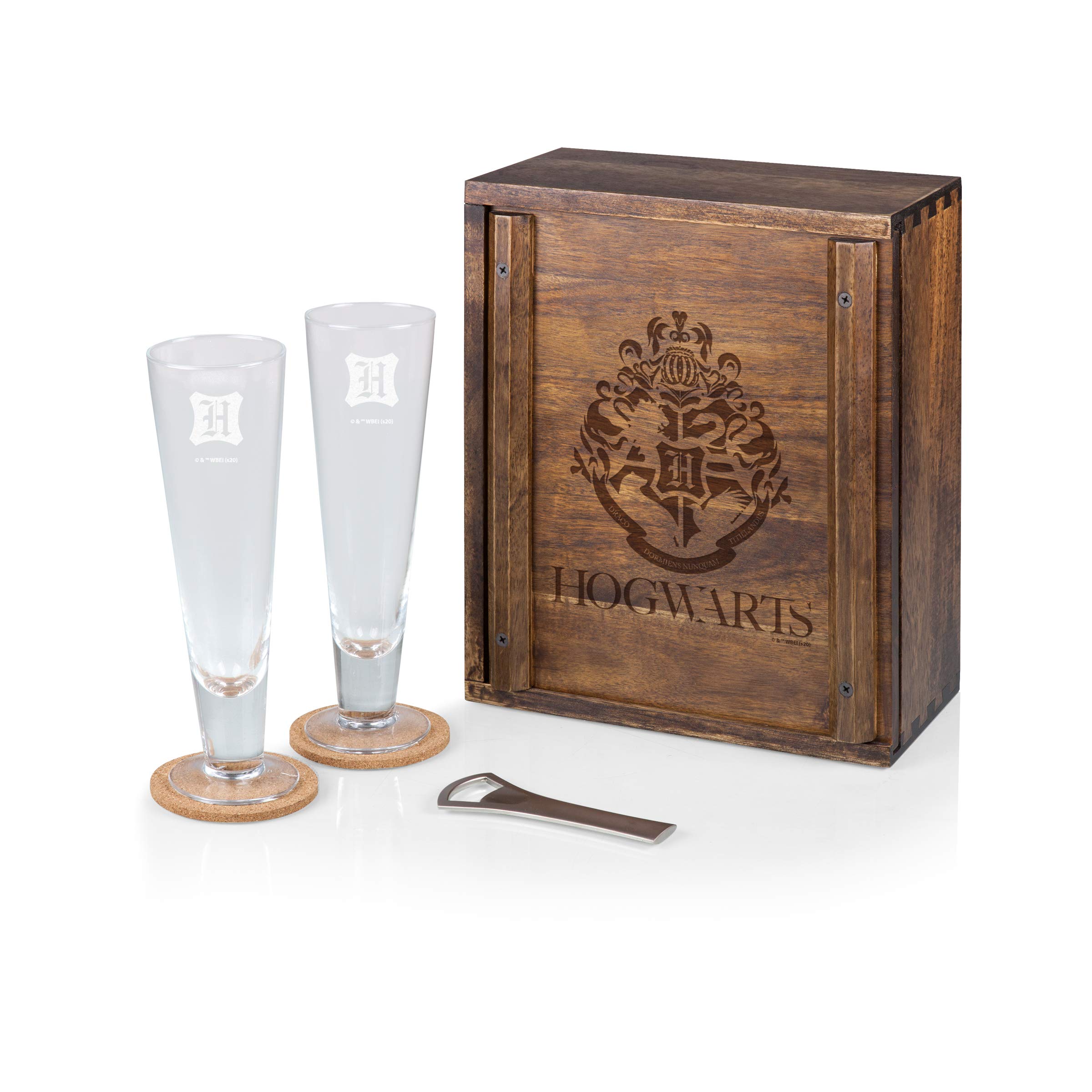 LEGACY - a Picnic Time Brand Beverage Drinking Glasses Set-Harry Potter Gifts, 12 x 10 x 5.3, Hogwarts-Acacia Wood