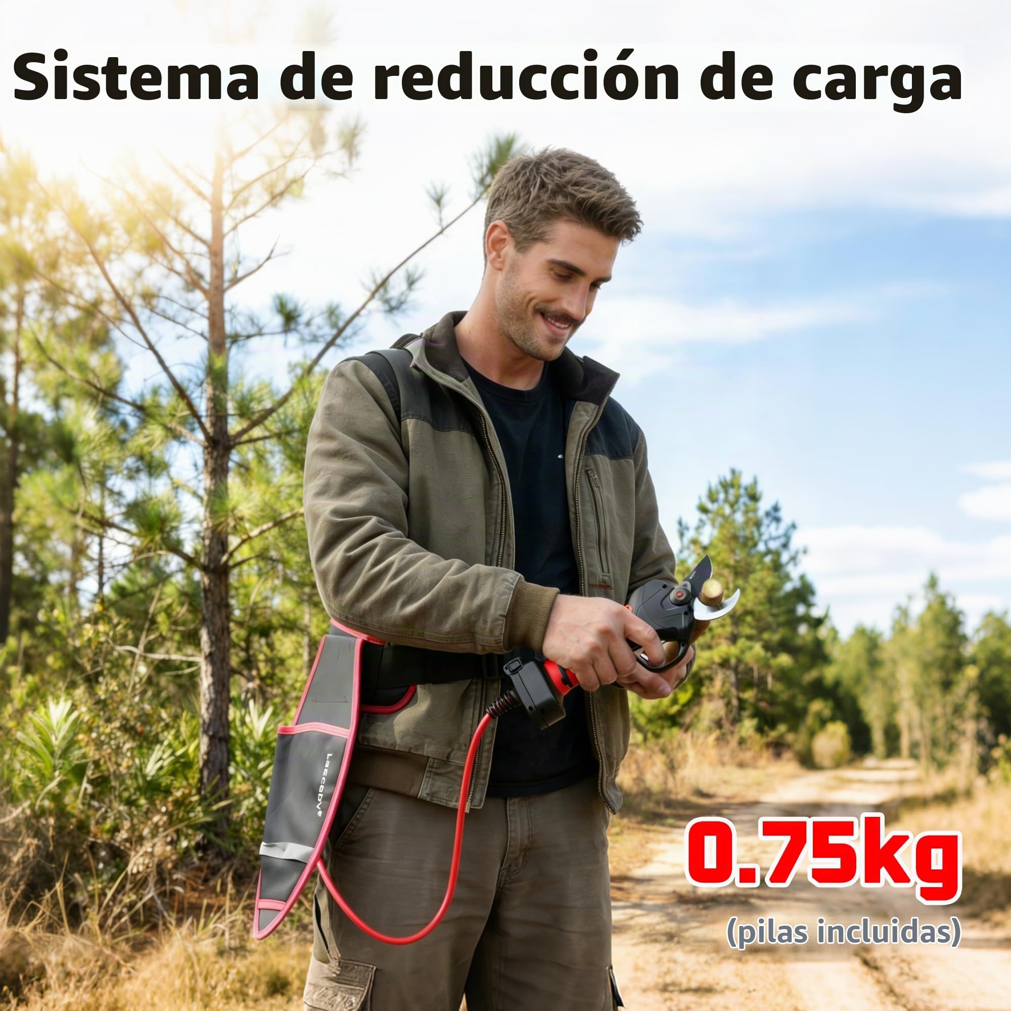 Tijeras de Podar Electricas, 35mm 2 baterías de litio de 4Ah Tijeras De Podar Electricas Para Poda De Ramas De Árboles (LA35)