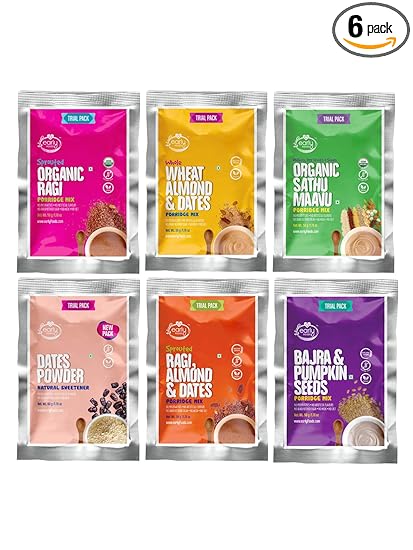 Early Foods Organic Porridge Mixes & Dry Dates Powder, 6 X 50 g