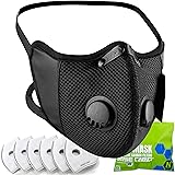 BASE CAMP M Cross Dust Mask, Reusable Breathable Comfortable Safety Face Mask for Work with Extra 6 Activated Carbon Filters 1
