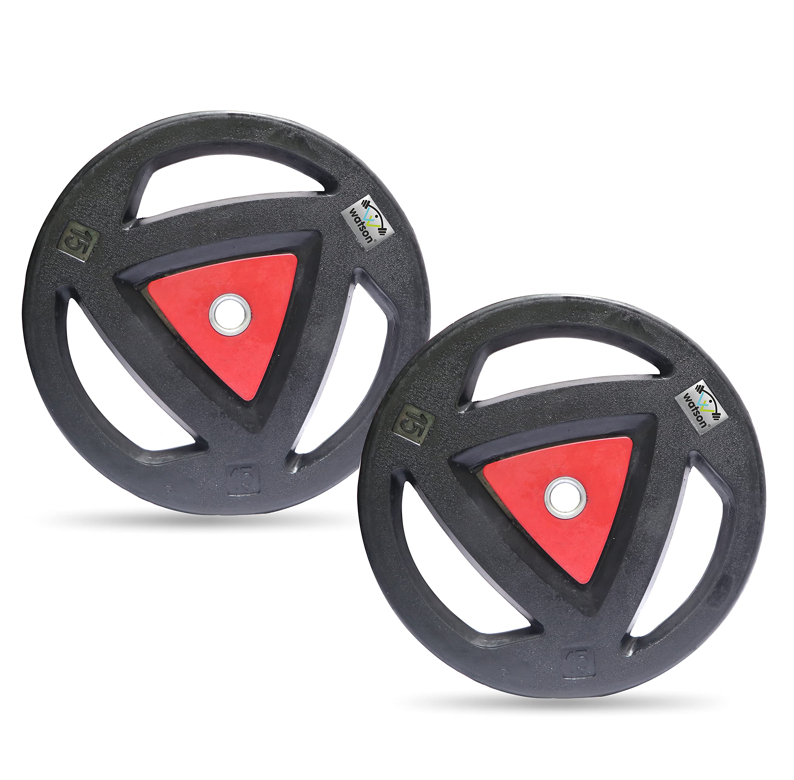 WATSON Olympic Gym Weight plates, Olympic Plates, 30Kg(15kgx2) Rubber Coated Metal Integrated Olympic Tri-Grip Weight Plate 30 MM Center Hole Dia For Home Gym Equipment (B09BKSS599) Amazon Price History, Amazon Price Tracker