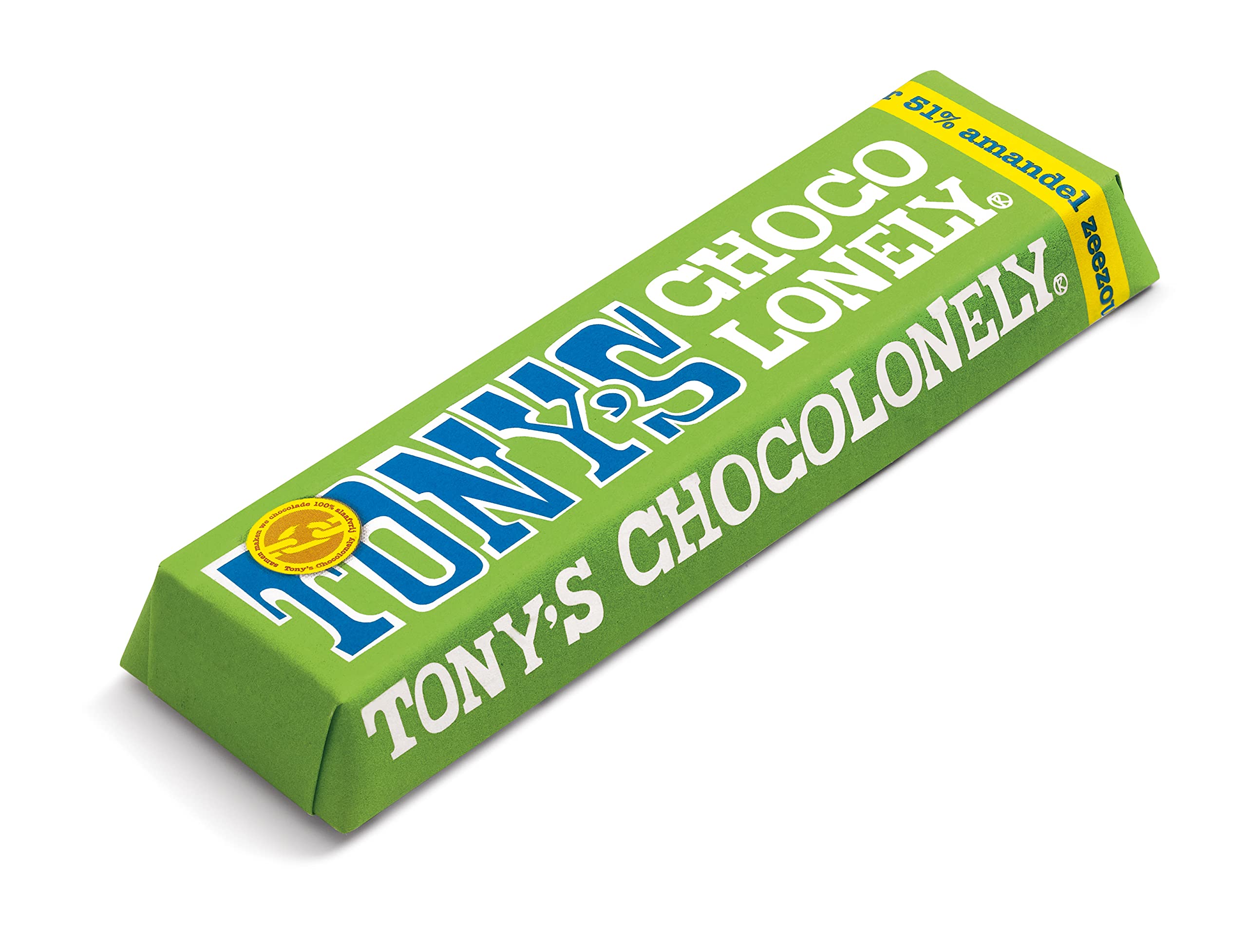 TONY'S CHOCOLONELY - Zartbitterschokolade mit Mandeln & Meersalz 35x47 g Riegel - Fairtrade Schokoriegel mit bissfesten Mandeln & Meersalz, ideal für unterwegs. Ohne Palmöl, hergestellt in Belgien