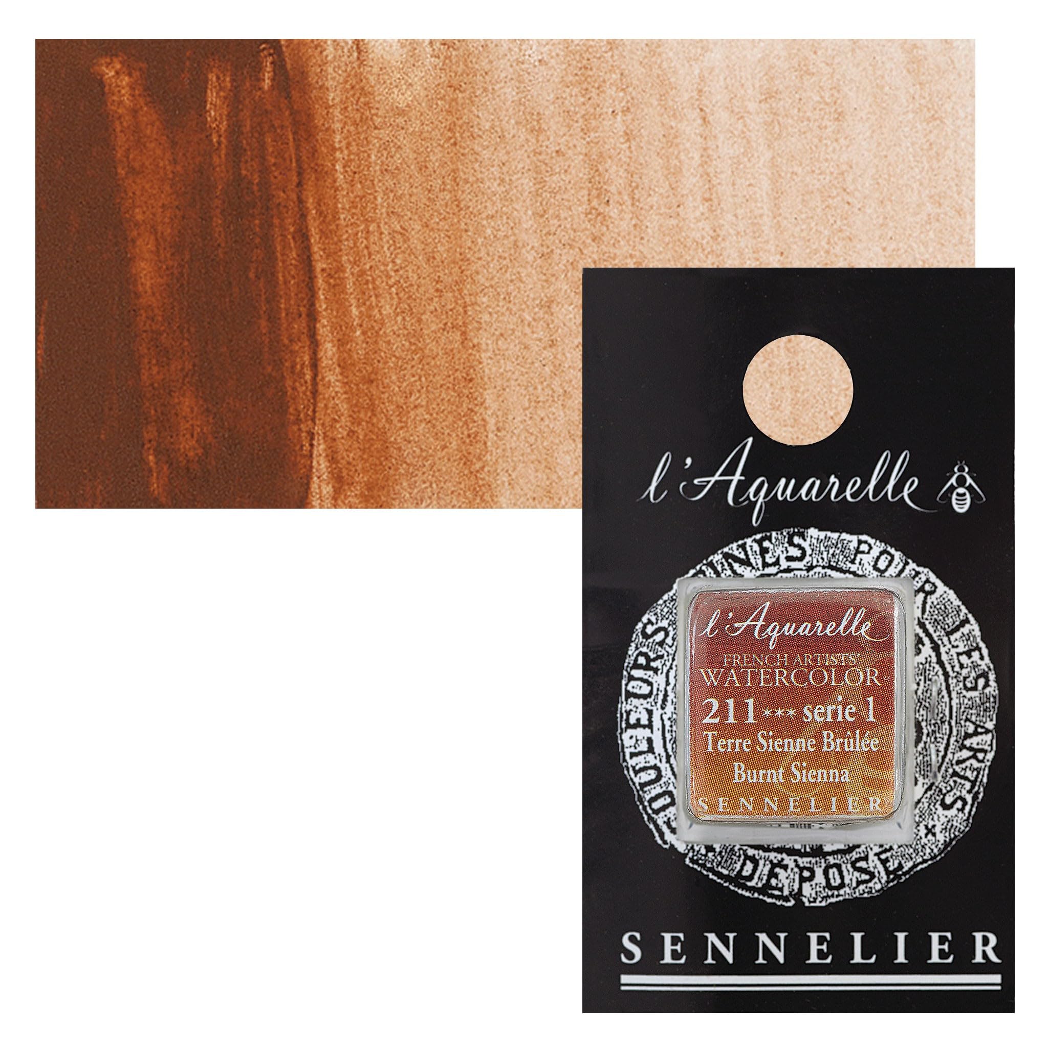 Sennelier Watercolour Half Pan S1 - Burnt Sienna (211) - Image 2
