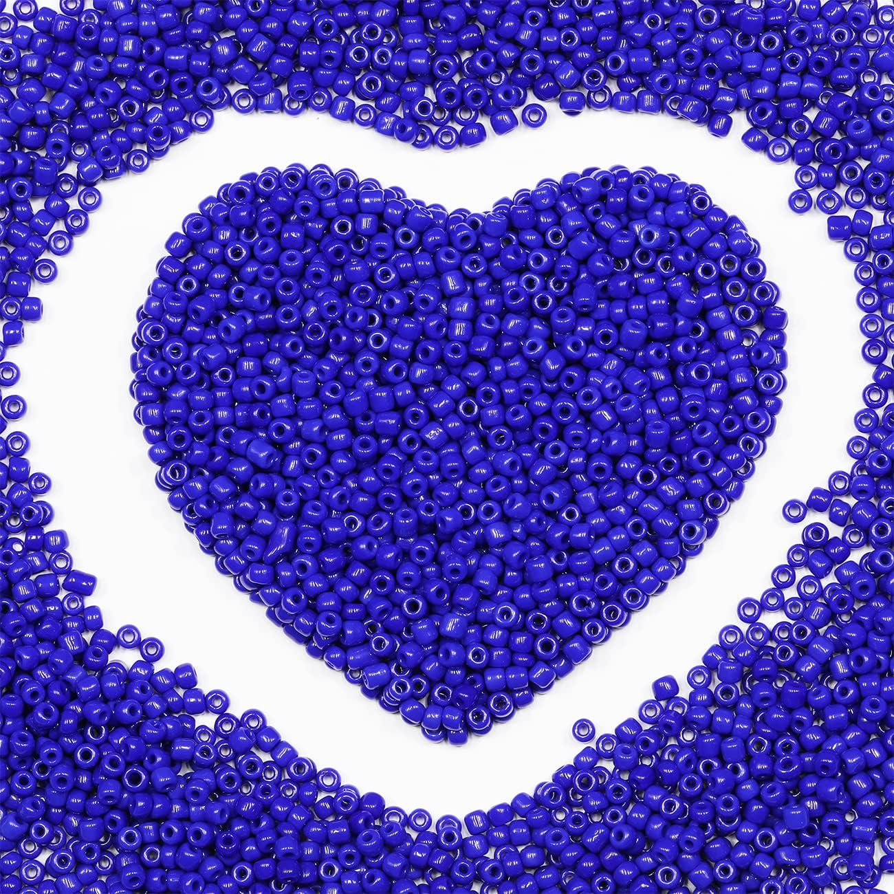 3mm Sapphire Blue Seed Beads for Jewelry Making 110g Approx 3200pcs 8/0 Glass Beads for Earrings Bracelets Waist Jewelry DIY Handmade Seed Beads