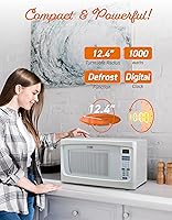 Vista 4 de COMMERCIAL CHEF Microondas de 1.6 pies cúbicos con 10 niveles de potencia, microondas pequeño con botón pulsador, microondas de 1000 vatios