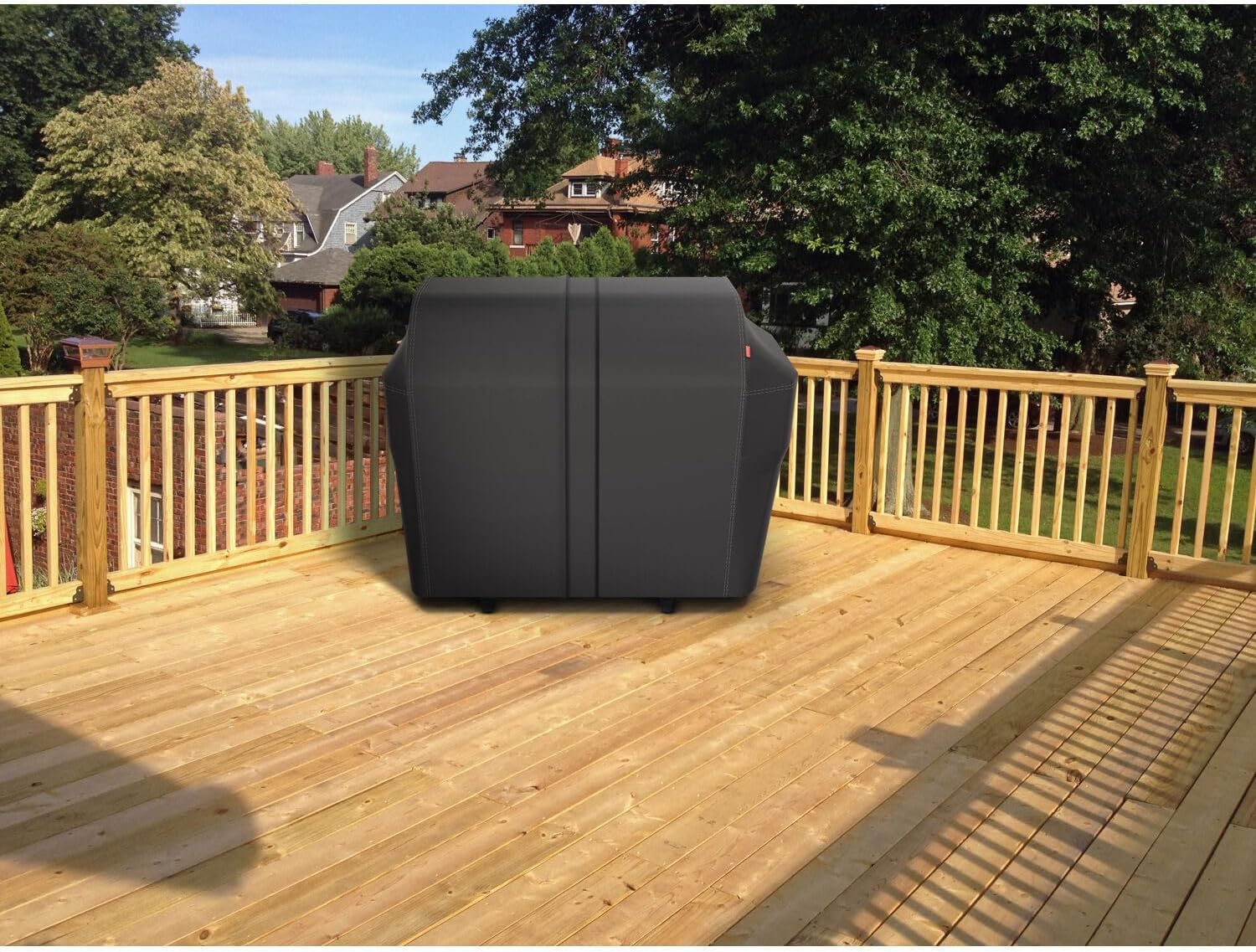 Coleman Revolution Heavy-Duty Cover for 3-Burner Dual Fuel BBQ Grill, Weather-Resistant and Durable Polyester Cover for Charcoal and Propane Combination Grills in Black