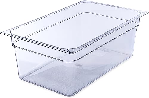 Carlisle FoodService Products 10203B07 StorPlus - Sartén de policarbonato de tamaño completo, 8 pulgadas de profundidad, transparente, (paquete de 6)