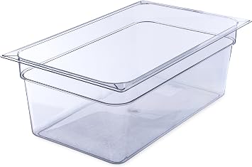 Carlisle FoodService Products StorPlus Food Storage Container Full Size Food Pan for Serving and Storing Hot or Cold Food, 25.9 Qt, 6 Count, Clear