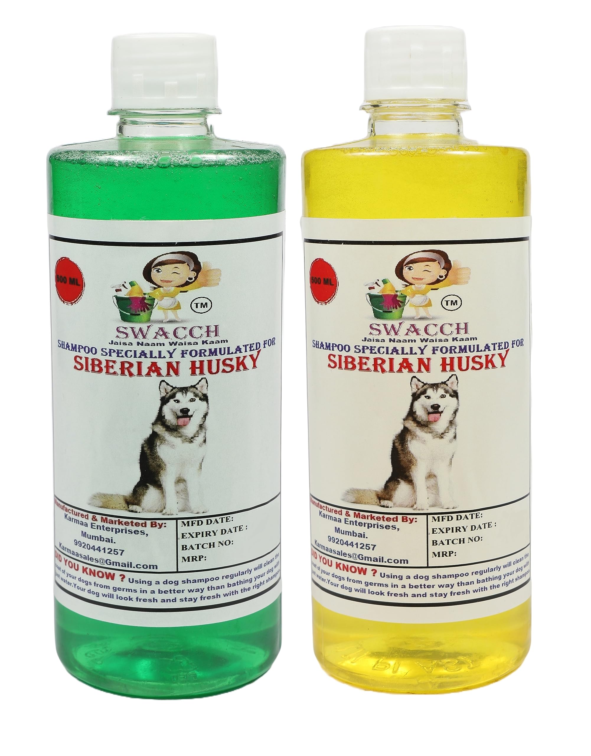 SWACCH Shampoo Specially FORMULATED for Siberian Husky (500ML) (Combo Pack of 2) NEEM ALOVERA & Lemon (B0C2PDV5ZX) Amazon Price History, Amazon Price Tracker