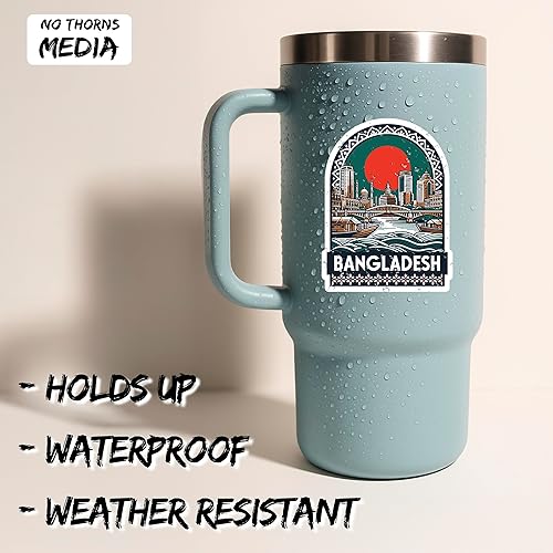 Miniatura 2 de Bangladesh - Calcomanía de recuerdo de camping de vinilo pequeño impermeable para botella de agua, taza, libro de pasaportes, cuaderno de recortes,