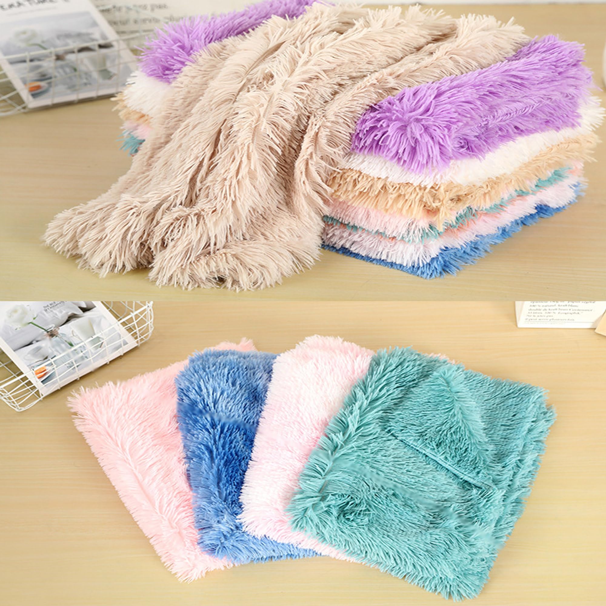 Lot de 2 couvertures en peluche apaisante pour chien et chat de petite et moyenne taille - Couverture douce et lavable - Protection de canapé - 127 x 100 cm - Violet