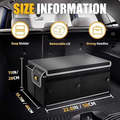 Miniatura 2 de MIKKUPPA Organizador de maletero de automóvil, organizador catiónico de tela Oxford de 65 litros con tapa para SUV, camión y camioneta, material