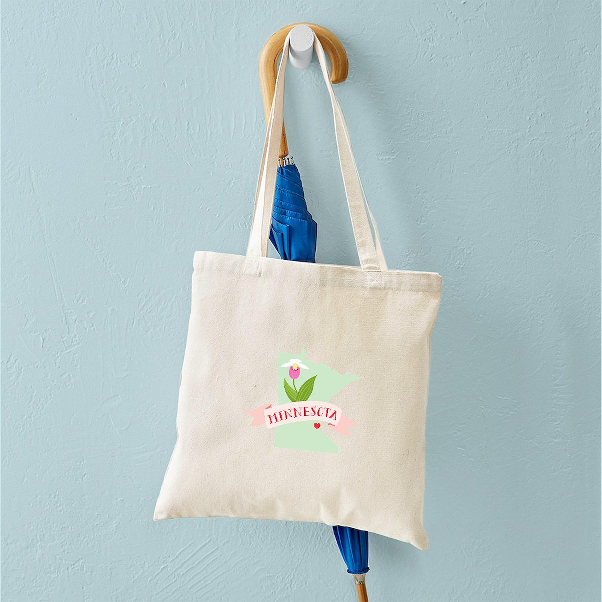 CafePress Minnesota Greetings Tote Bag - Natural Canvas Reusable Shopping Bag, Two Sizes Available - View #7