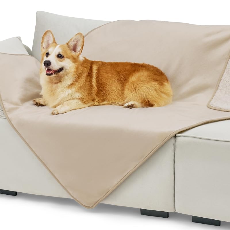 Manta impermeável para cães e gatos em sherpa e fleece de flanela Bedsure, tamanho L, 101,6 x 127 cm