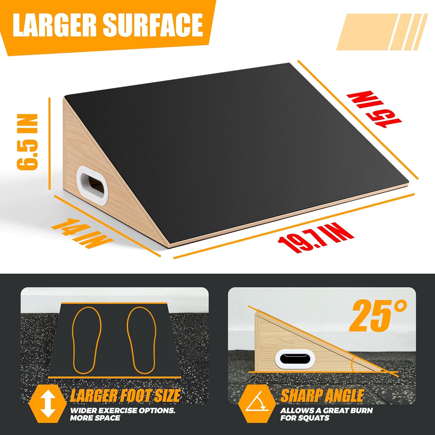 Slant Board for Calf Stretching, Professional Workout with Larger Board Capability and Parallettes Push Up Bar for Floor Dip Workout and Strength Training Bundle