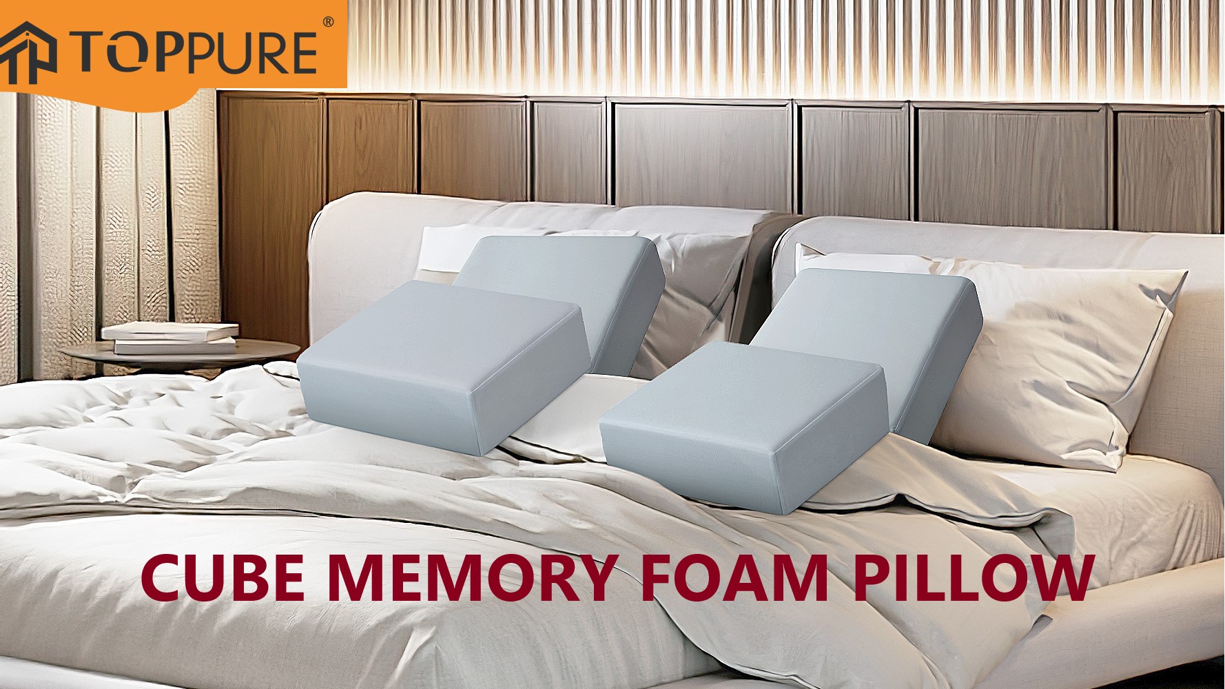 Amazon.com: TOPPURE Cube Memory Foam Pillow for Side Sleepers (24