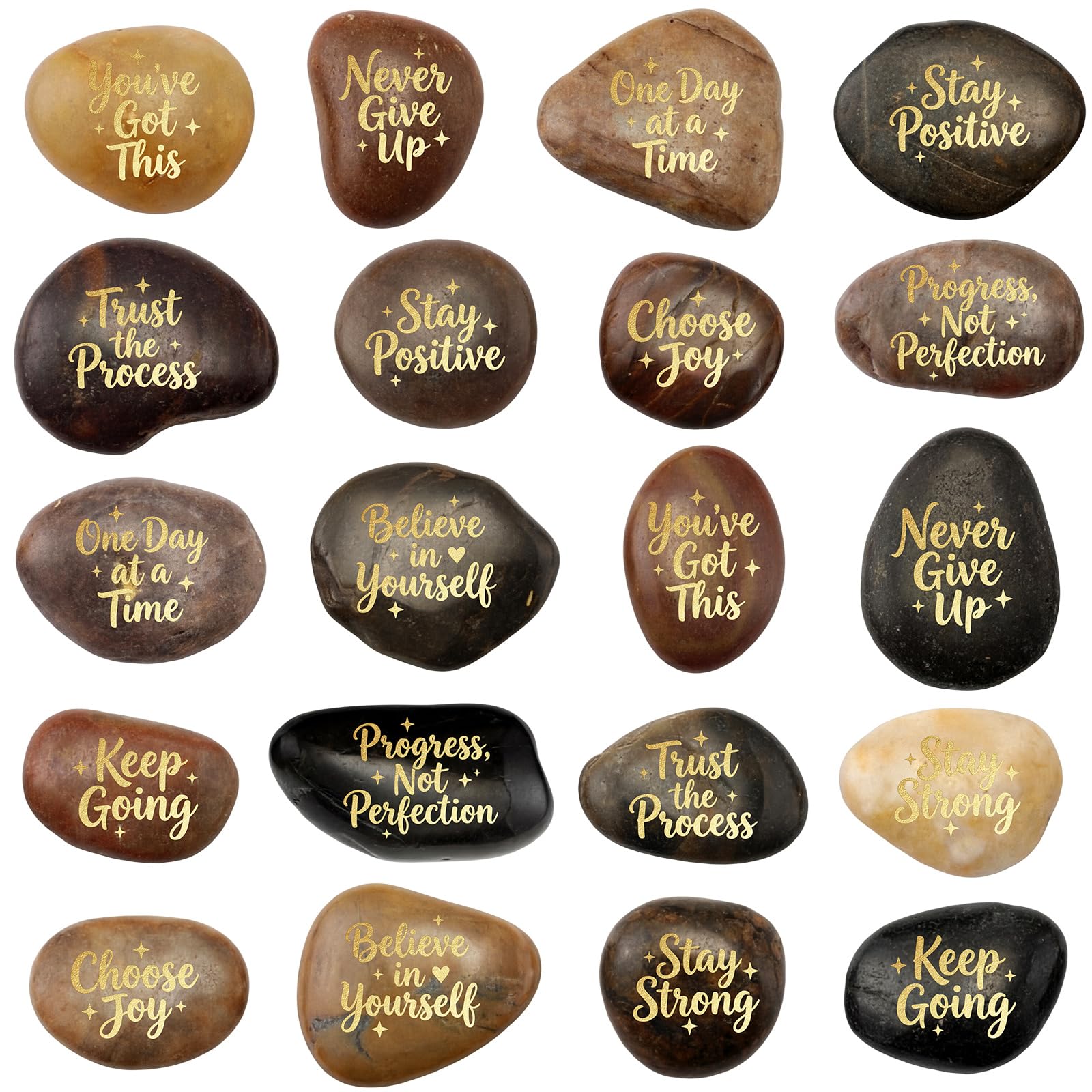 Photo 1 of Landical Inspirational Rocks, 40 Pcs Engraved Stones