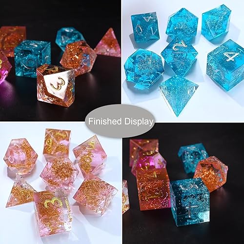 Miniatura 7 de Szecl - Moldes de dados poliédricos de 7 formas para fundición de resina, molde de dados cuadrados, triangulares, mazmorras y dragones, 6 caras, 12
