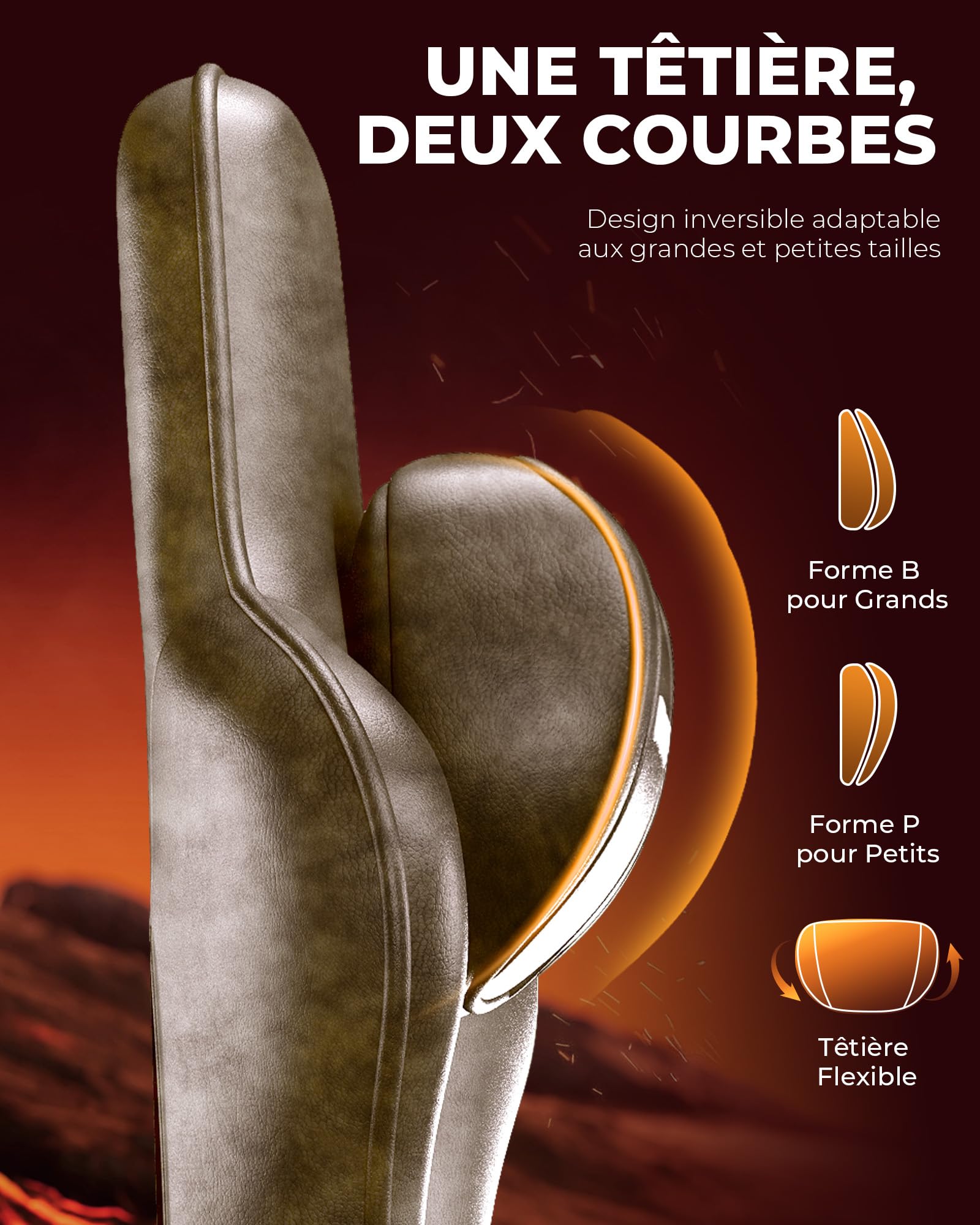 GTPLAYER Chaise Gaming, Ergonomique Fauteuil de Bureau, Siège tournant et réglable en Hauteur à accoudoirs synchronisés, Coussin Lombaire, Coussin pour la Tête et Supporte 150 kg, Cuir, Brun Rétro