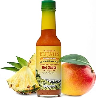 Elijah's Xtreme Pineapple-Mango Habanero Hot Sauce, Gourmet Hot Sauce Fresh Fruit for Vibrant Flavour and Roasted Yellow Habanero Peppers for Heat