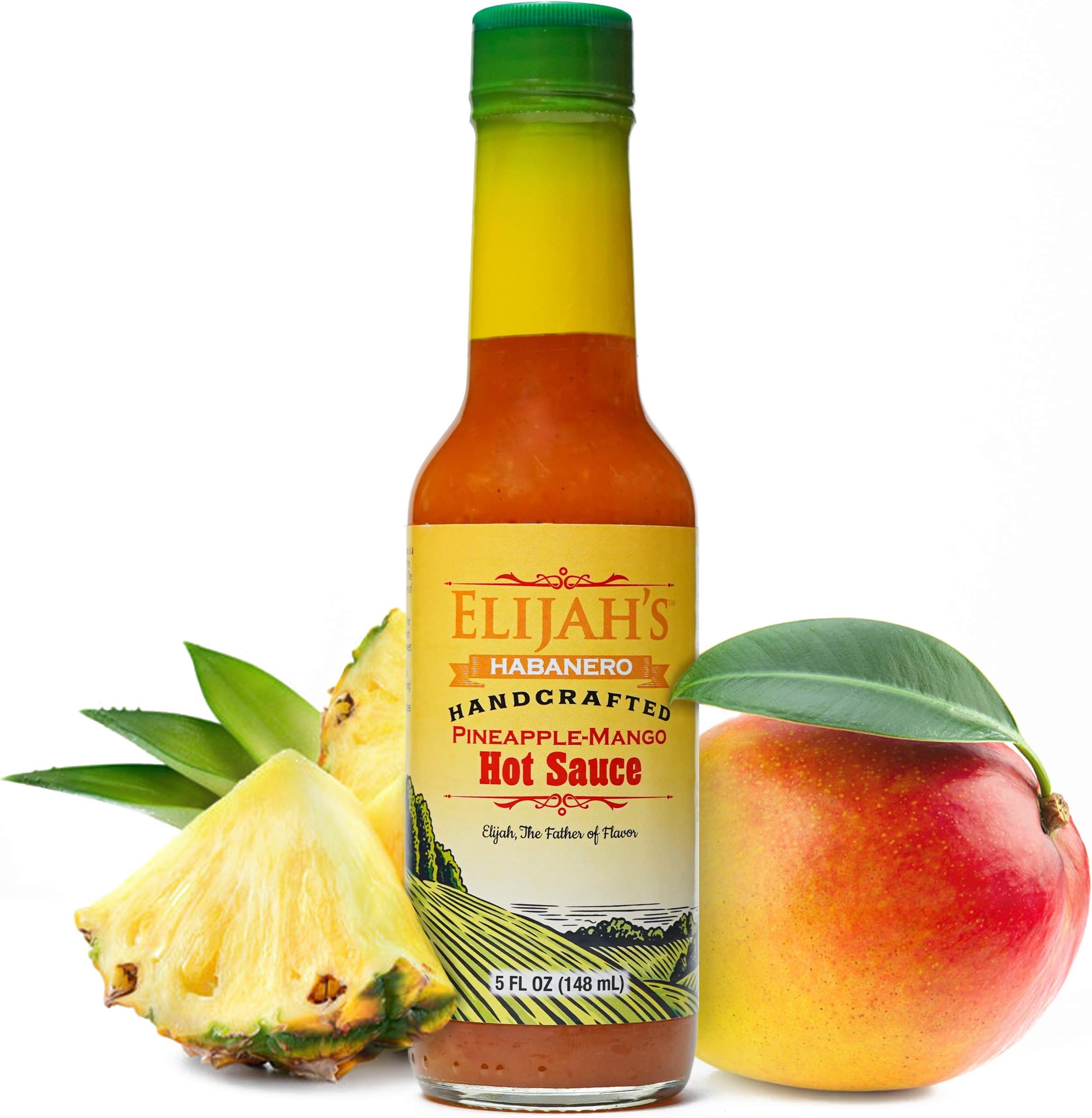 Pineapple-Mango Habanero Hot Sauce, Gourmet Hot Sauce Fresh Fruit for Vibrant Flavour and Roasted Yellow Habanero Peppers for Heat