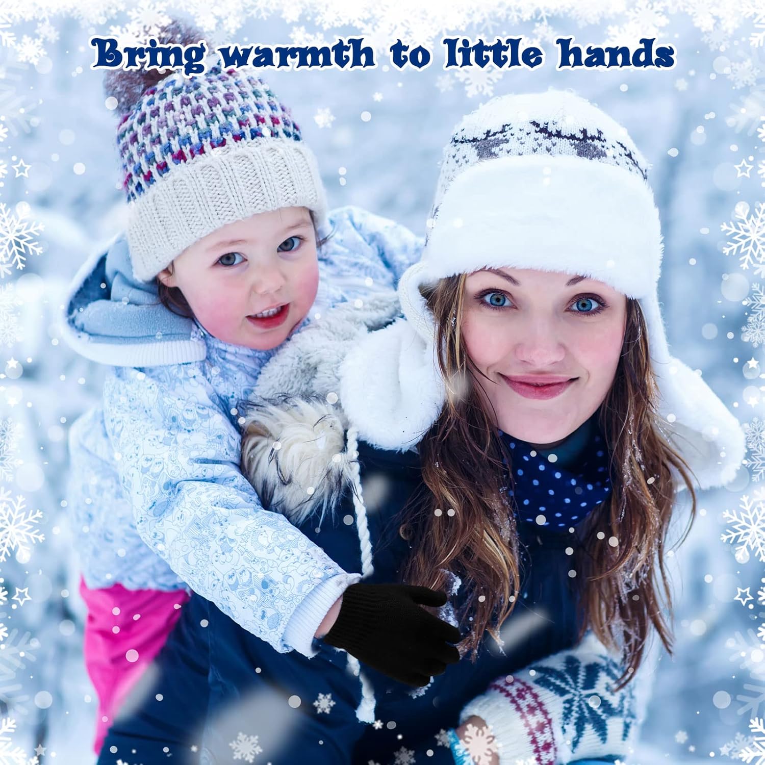Handepo 50 Pairs Kids Winter Gloves Bulk Stretchy Full Finger Knitted Gloves Winter Warm for Boys Girls - Image 4