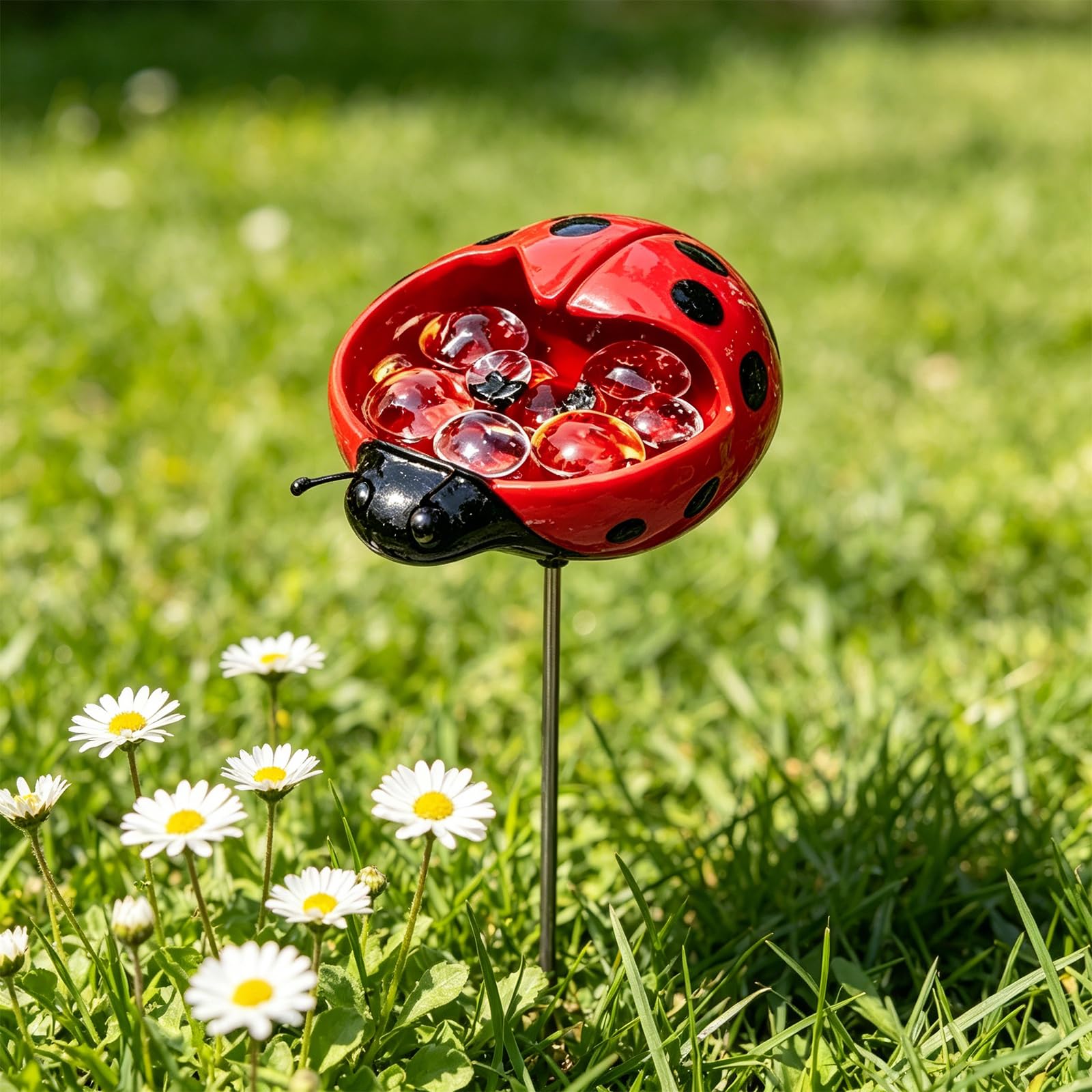 Stazioni di irrigazione uniche per animali, stazione di irrigazione in resina per api da giardino, ciotola decorativa per uccelli, api, farfalle e impollinatori, cortile, patio, prato, giardino (set
