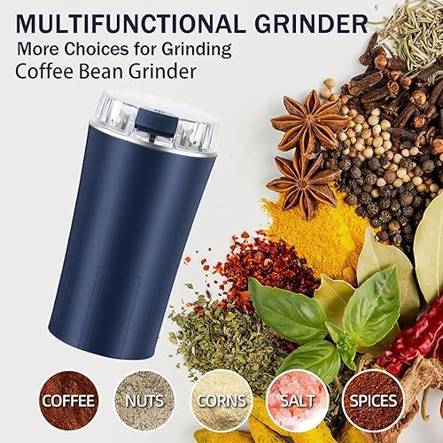 Miniatura 2 de Molinillo de café eléctrico, CoffeeBean y especias, 300w potente potencia portátil con cuchillas de acero inoxidable de alta resistencia