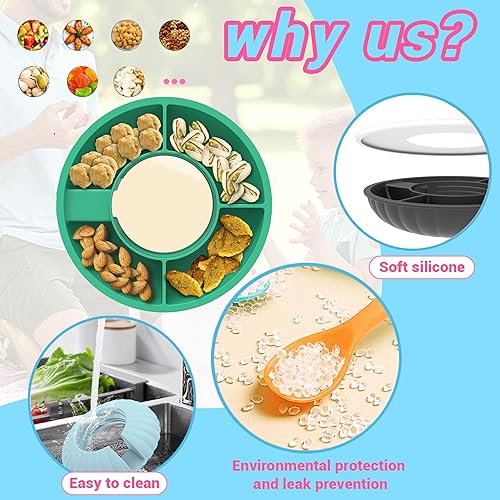 Miniatura 6 de WVNWVN Tazón de aperitivos para taza Stanley, bandeja de silicona para aperitivos con tapa compatible con Stanley Cup de 40 onzas, anillo