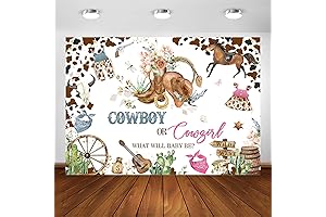 Avezzano Western Rodeo Cowboy or Cowgirl Gender Reveal Party Photo Backdrop