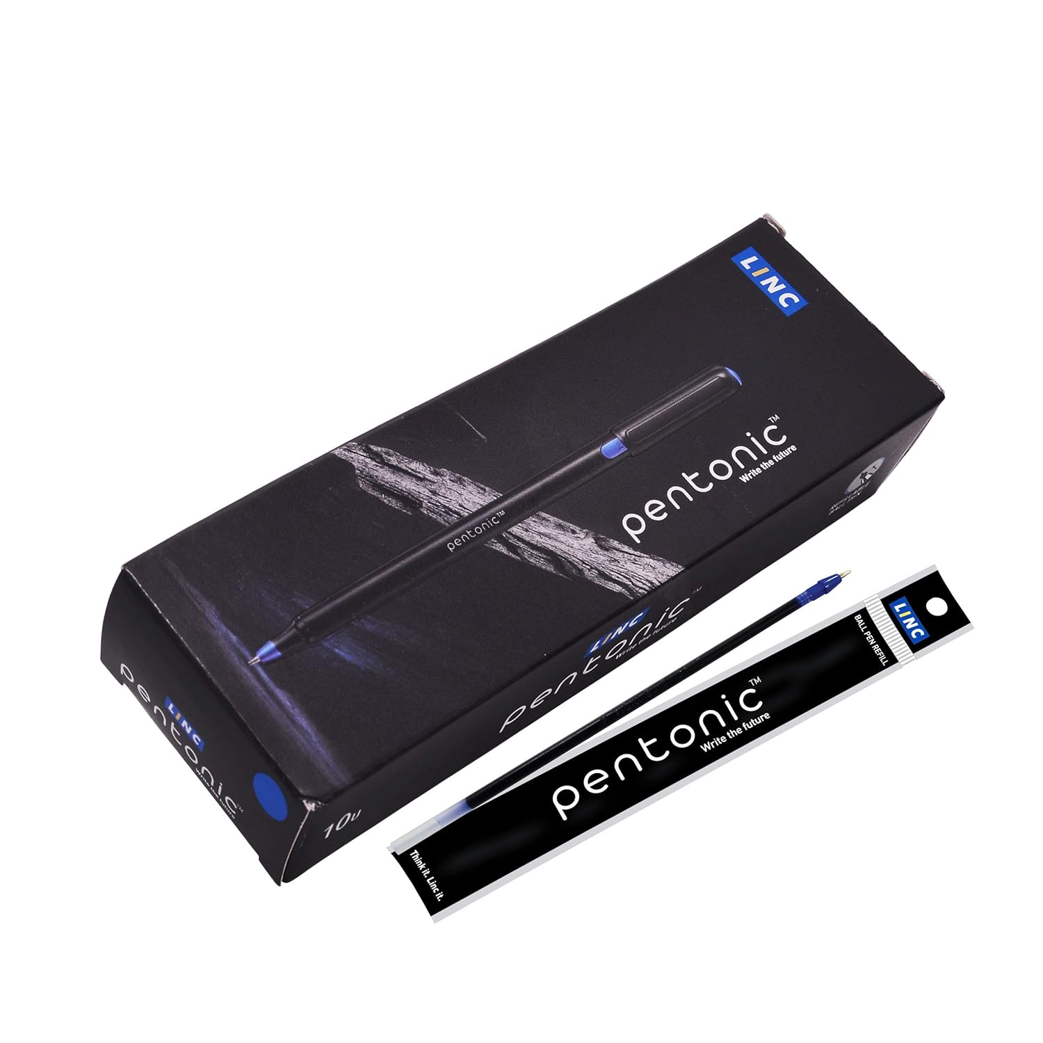 Pentonic 0.7mm Ball Point Pen with Refill Blue Ink Set of 10