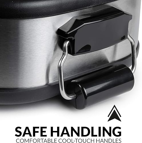 Miniatura 7 de HomeCraft HCTSC15SS - Buffet ovalado de acero inoxidable de 3 estaciones de 1.5 cuartos de galón, con tapa y soporte de cuchara, control de calor