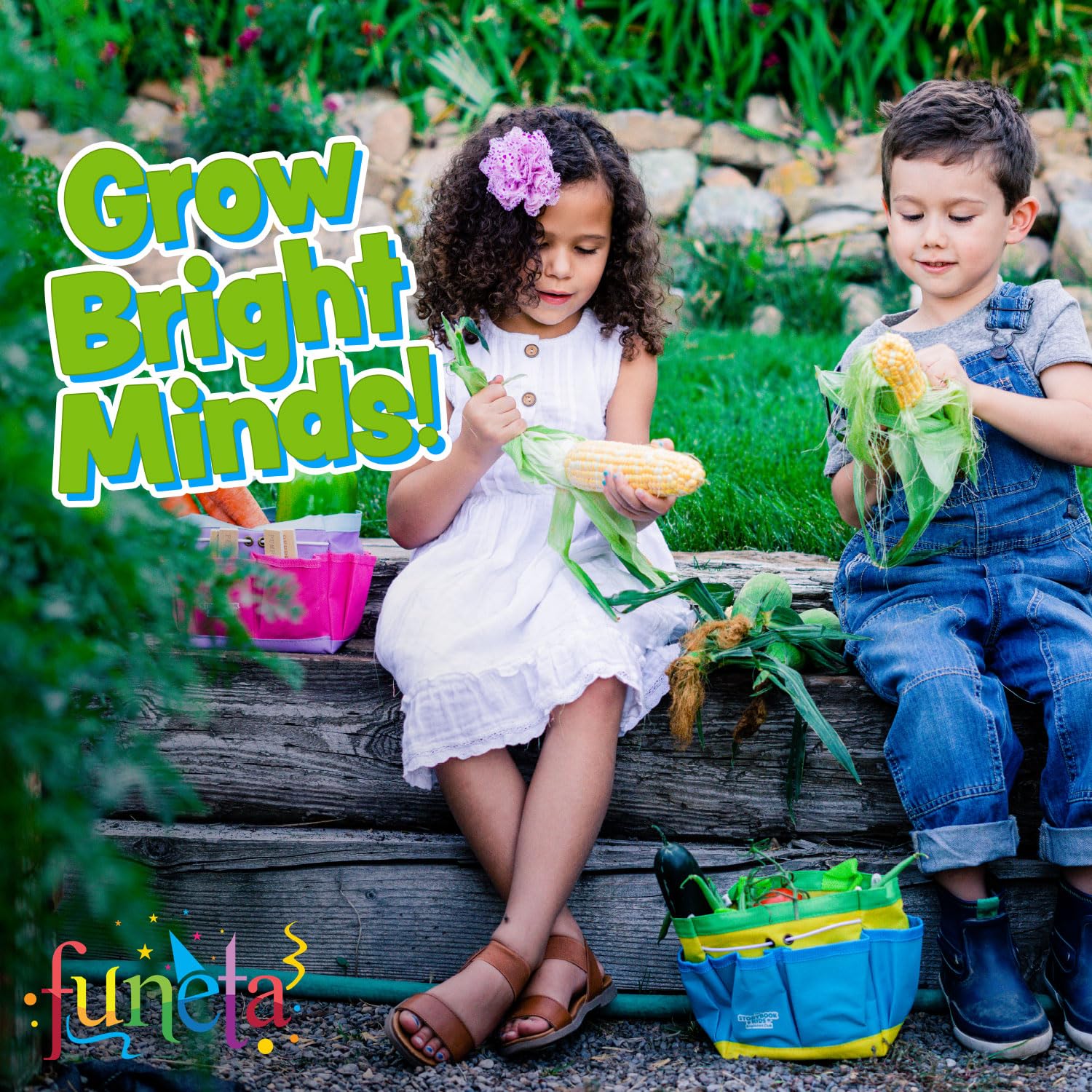 Funeta Floral Kids Gardening Set - Toddler Garden Tools, No-Leak Watering Can & Quality Tote Bag - Safe Metal Tools for Kids - Image 7