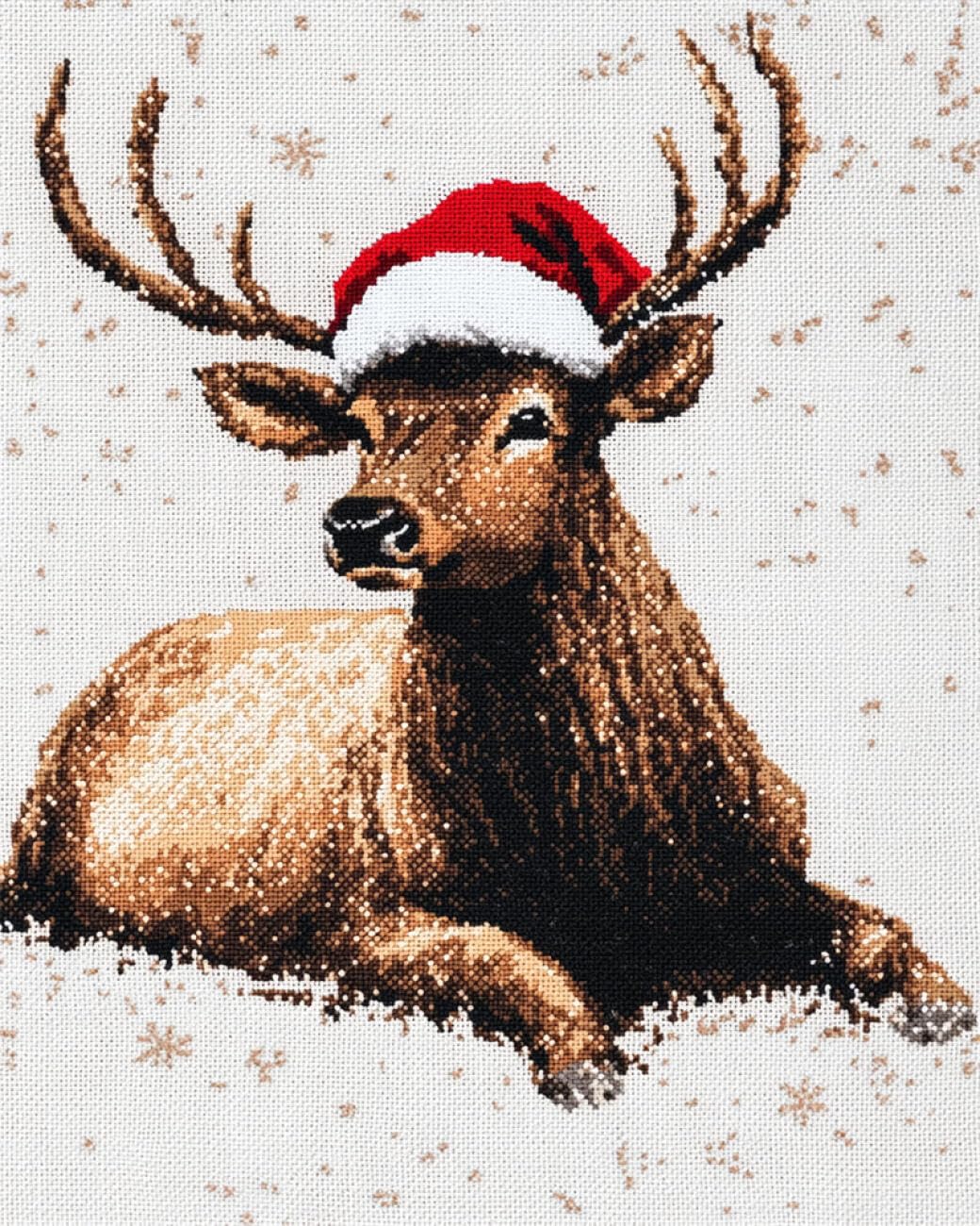 AxiangziK DIY Cross Stitch Kit Deer Animals 11CT 40x50cm