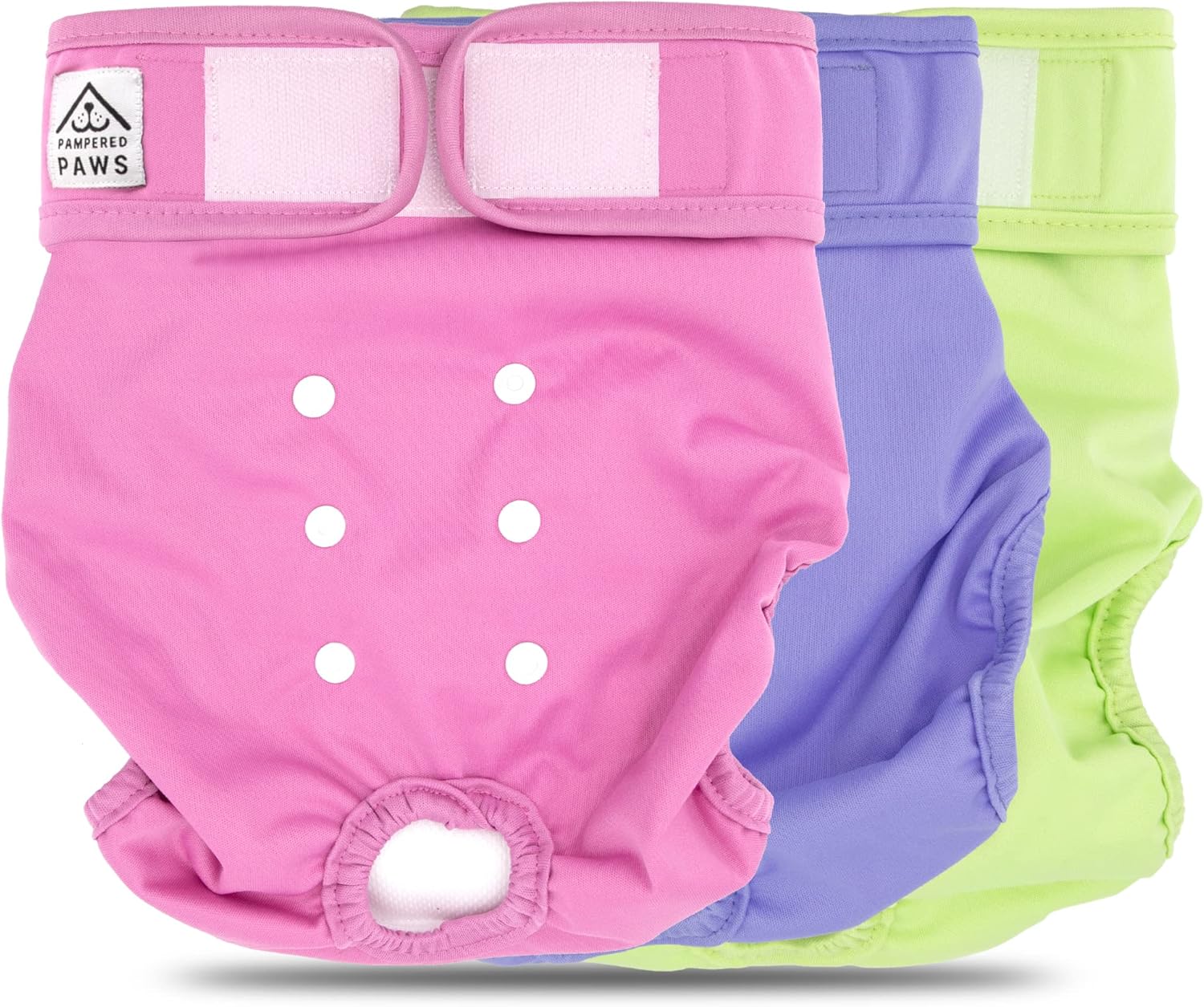 Pampered Paws Female Dog Diapers 3Pack Reusable Doggie
