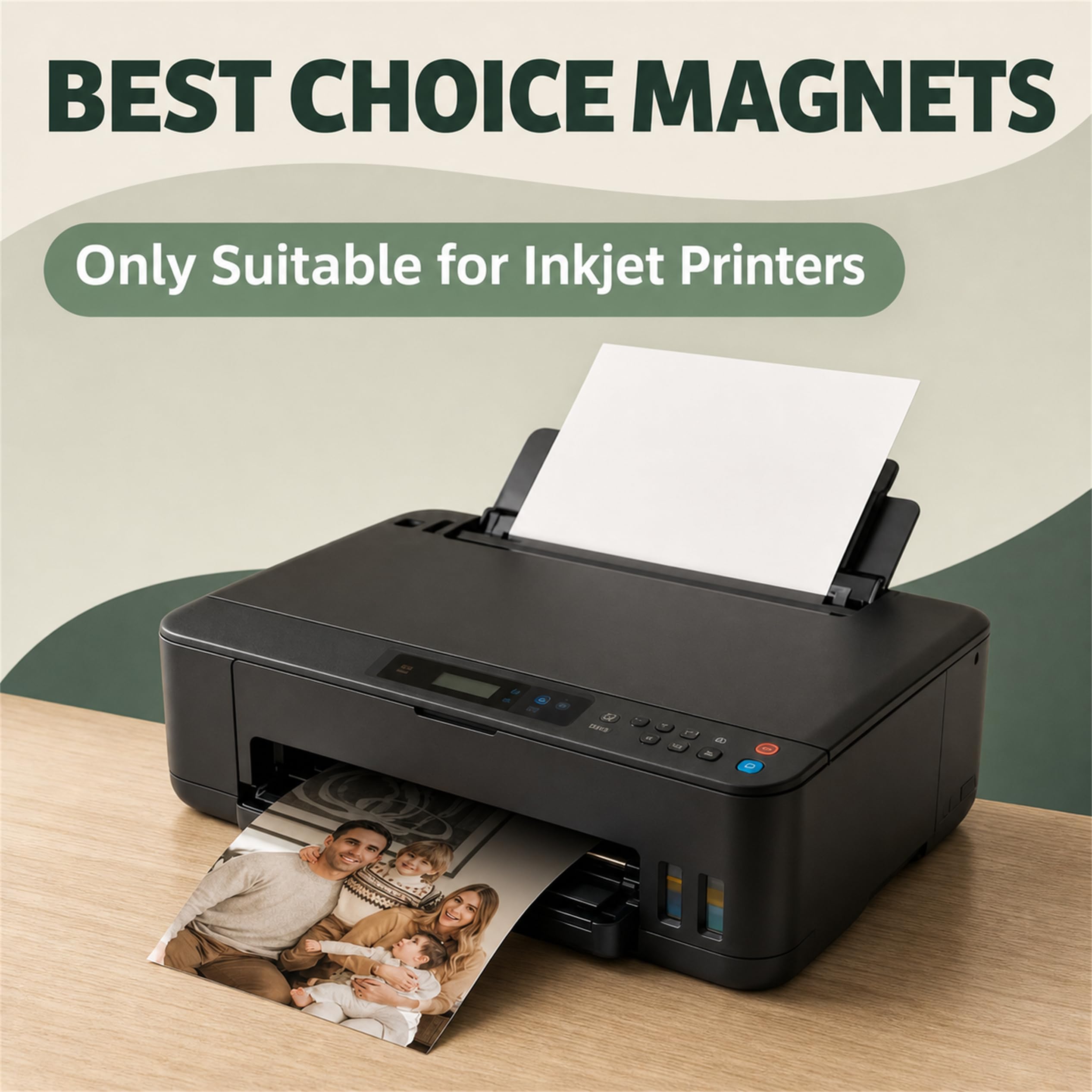 Imán imprimible a granel hojas brillantes para impresora de inyección de tinta, hacer fotos de refrigerador 13.5 mil 8.5 x 11 pulgadas, 50 hojas de papel magnético grueso para Cricut