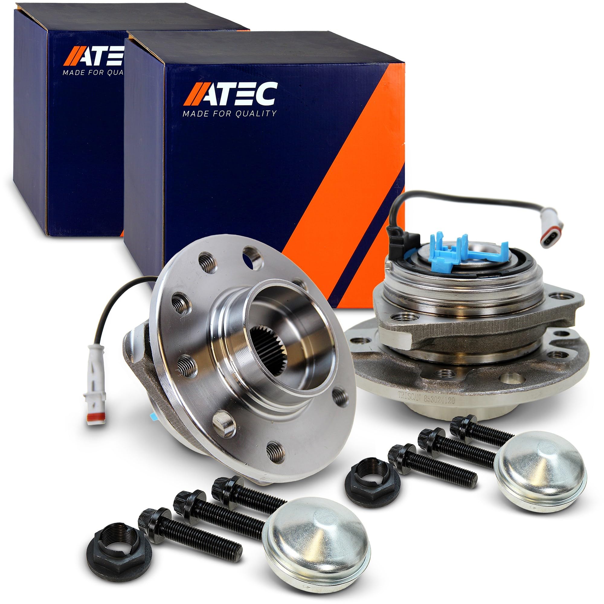 ATEC Germany 2x Juego de cojinetes de cubo de rueda delantero con sensor