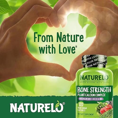 Miniatura 6 de NATURELO Fuerza ósea  Calcio a base de plantas magnesio potasio vitamina D3 VIT C K2  OMG soja ingredientes sin gluten suplemento alimenticio