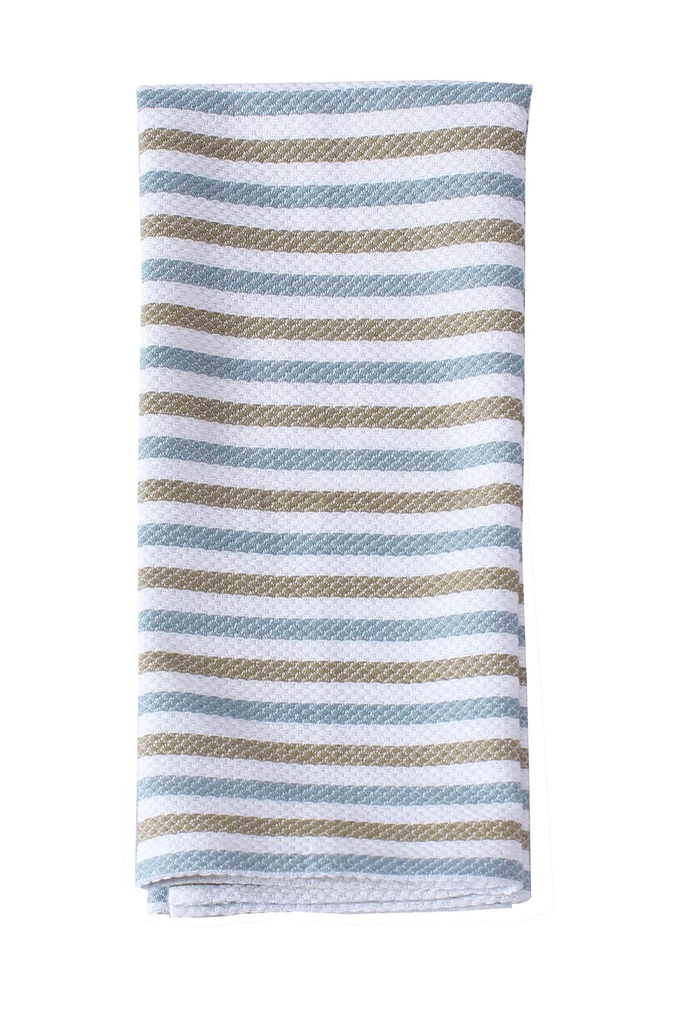 ACCENTHOME Set di 4 asciugamani da cucina in cotone, assorbenti per piatti, strofinacci da tè, asciugamani da cucina con stampa di foglie Marino – biancheria da cucina multiuso, 20x28 cm