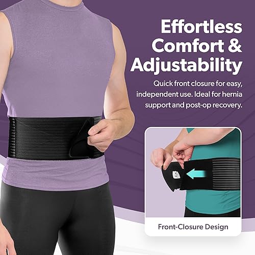 Miniatura 5 de BraceAbility Cinturón de hernia umbilical para hombre, braguero abdominal con almohadilla de compresión para ombligo, ombligo, ventral, epigástrico