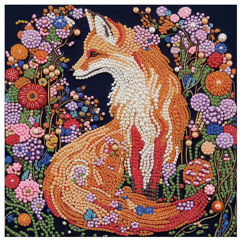 DIADAY Fox Pearl Diamond Painting Kit for Adults, Diamond Art 30x30cm