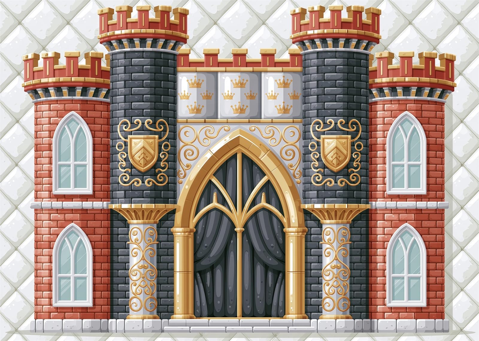 BELECO 4.6x3m Sfondo in tessuto Castello Fantastico Porta Palazzo | Ingresso Castello Regno Gotico Medievale Sfondo Decorazioni Festa Compleanno Bambini Telo Di Sfondo