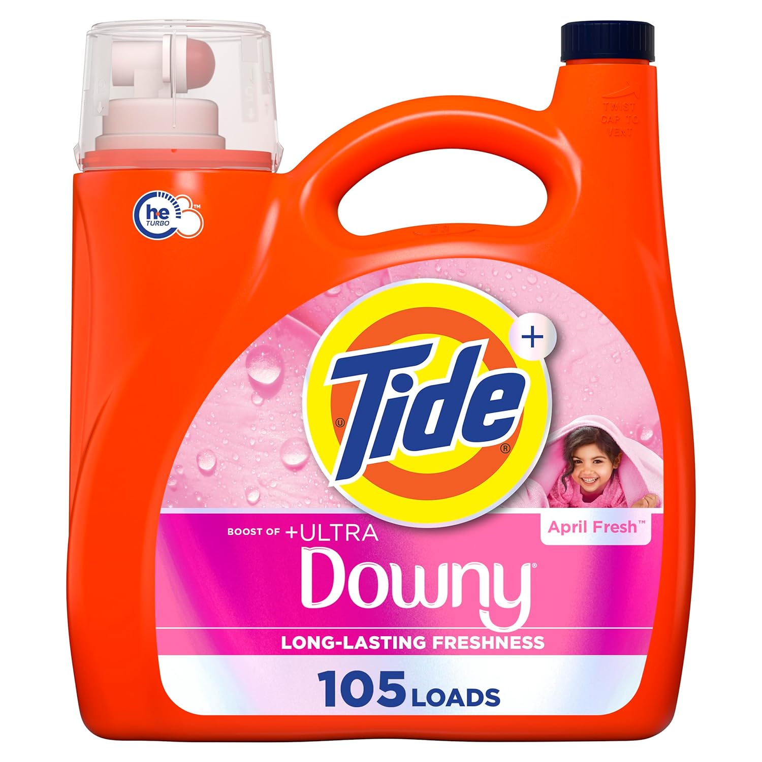 Tide Plus Boost of Ultra Downy Liquid Laundry Detergent April Fresh Scent 148 fl oz 105 Loads Laundry