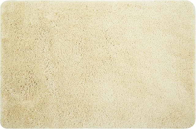 Amazon Brand - Umi Non Slip Bath Mat Fluffy Soft Plush Water Absorbent Bath Rug Machine Washable Bathroom Mat Beige 40x60cm 16x24in